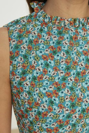 Patterned Frilly Dress